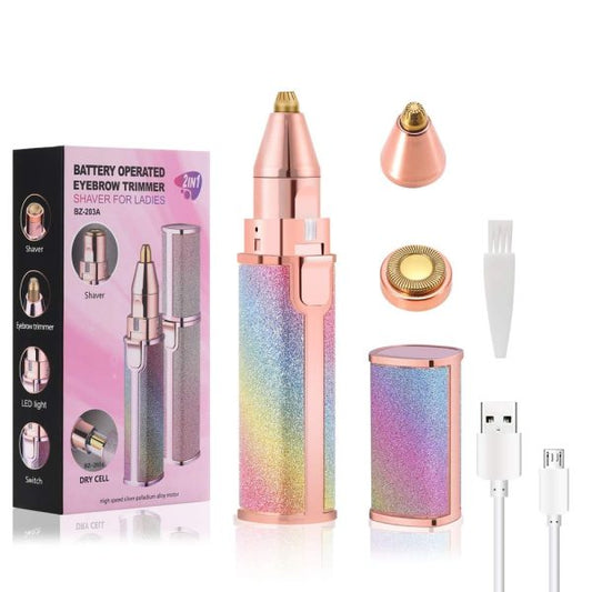 ✨ Flawless 2-in-1 Eyebrow Trimmer | Rechargeable Facial Hair Remover
