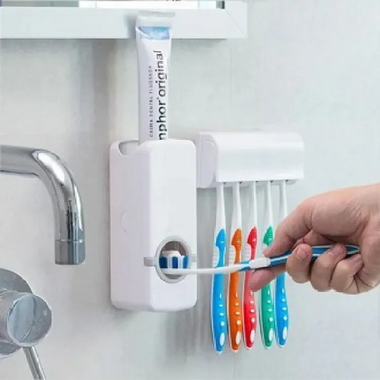 5 Brush Holder Toothpaste Dispenser